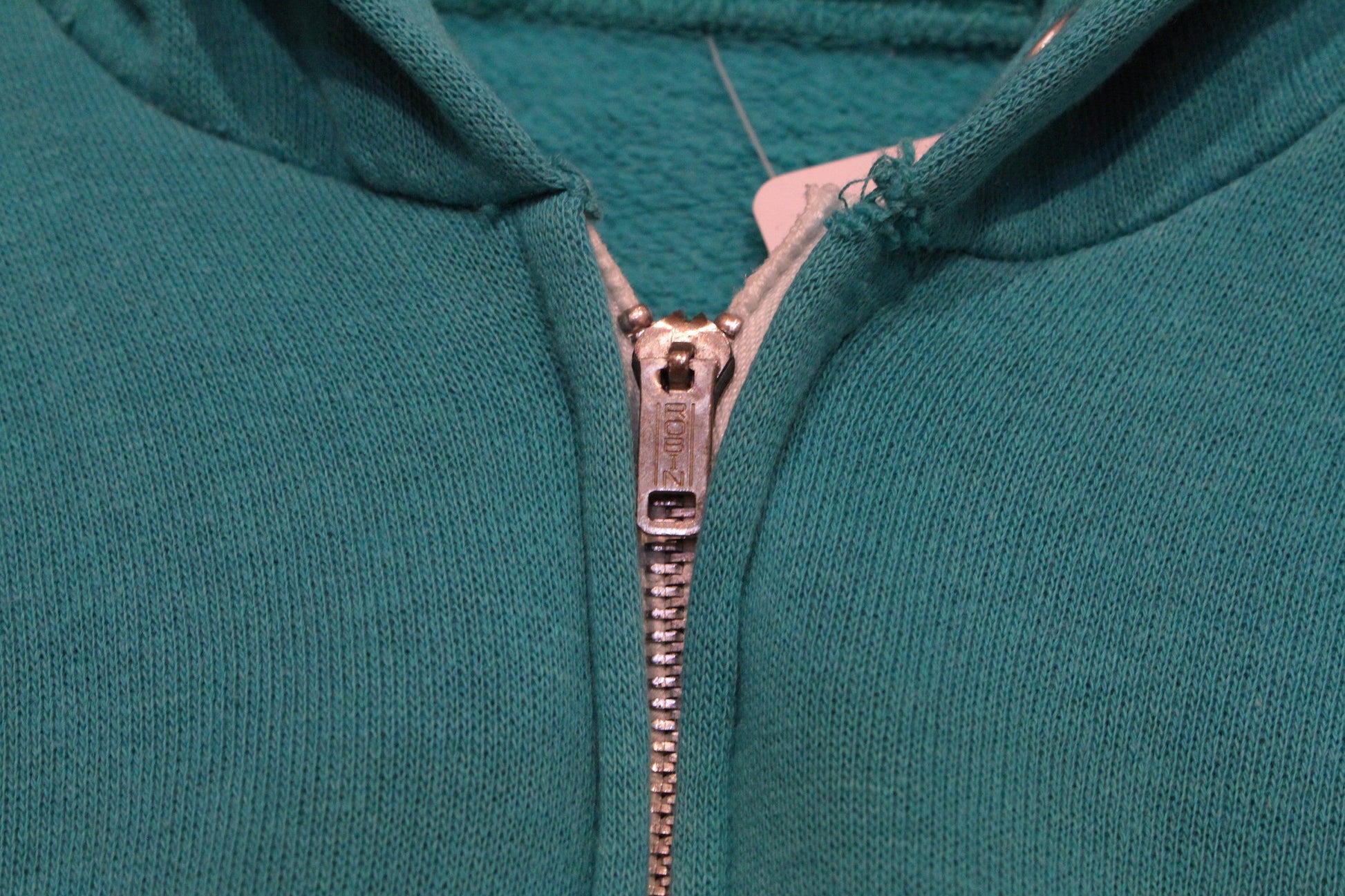 1970s/1980s Teal Zip-Up Hoodie Sweatshirt Women's Size S/M
