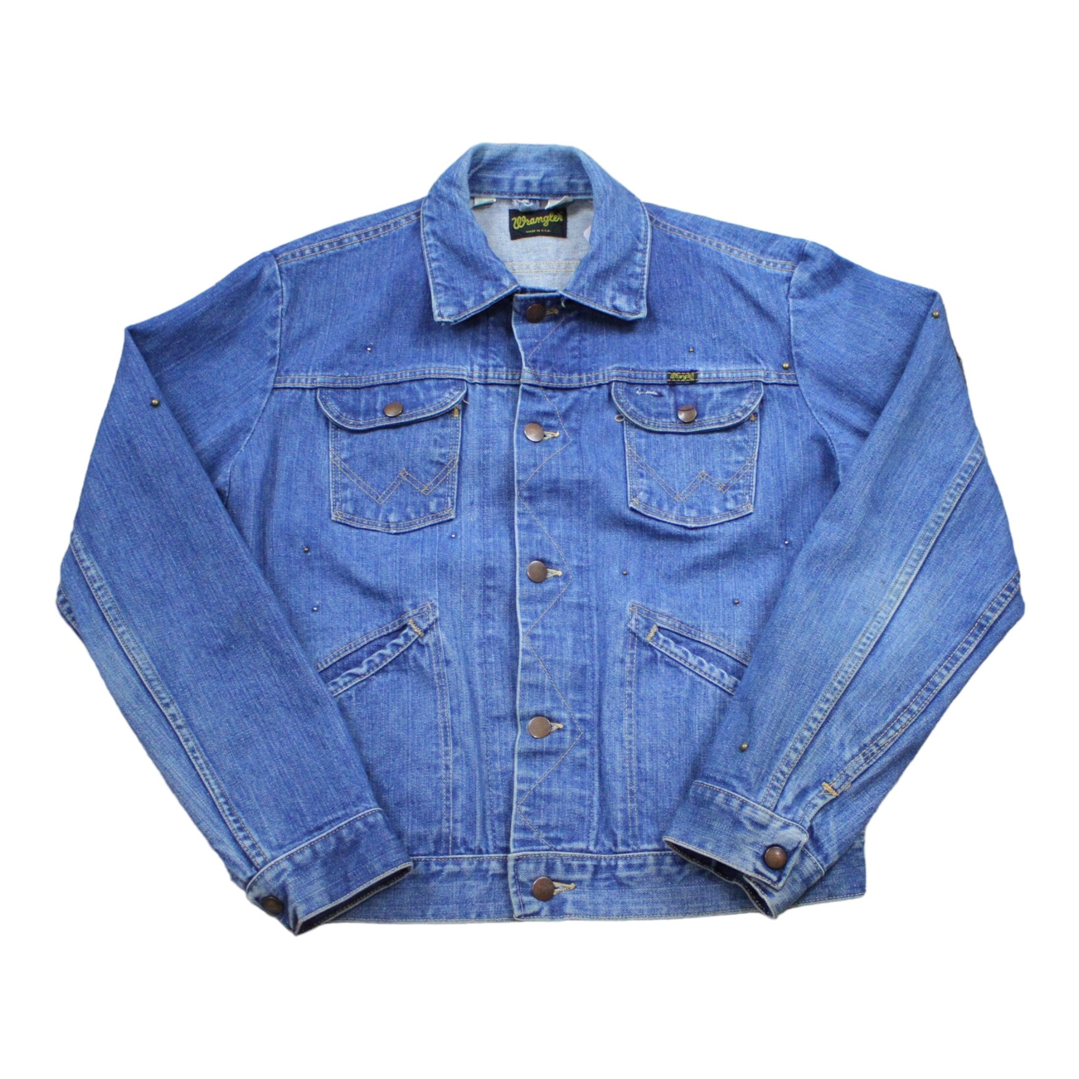 1970s Wrangler Denim Jacket with Studded Detailing Made in