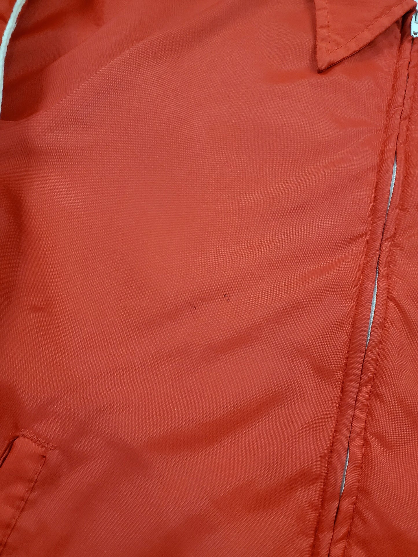 1980s Red Nylon Sports Jacket with Quilted Lining Size L