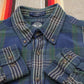 1990s Dockers Blue/Green Plaid Button Down Shirt Size L