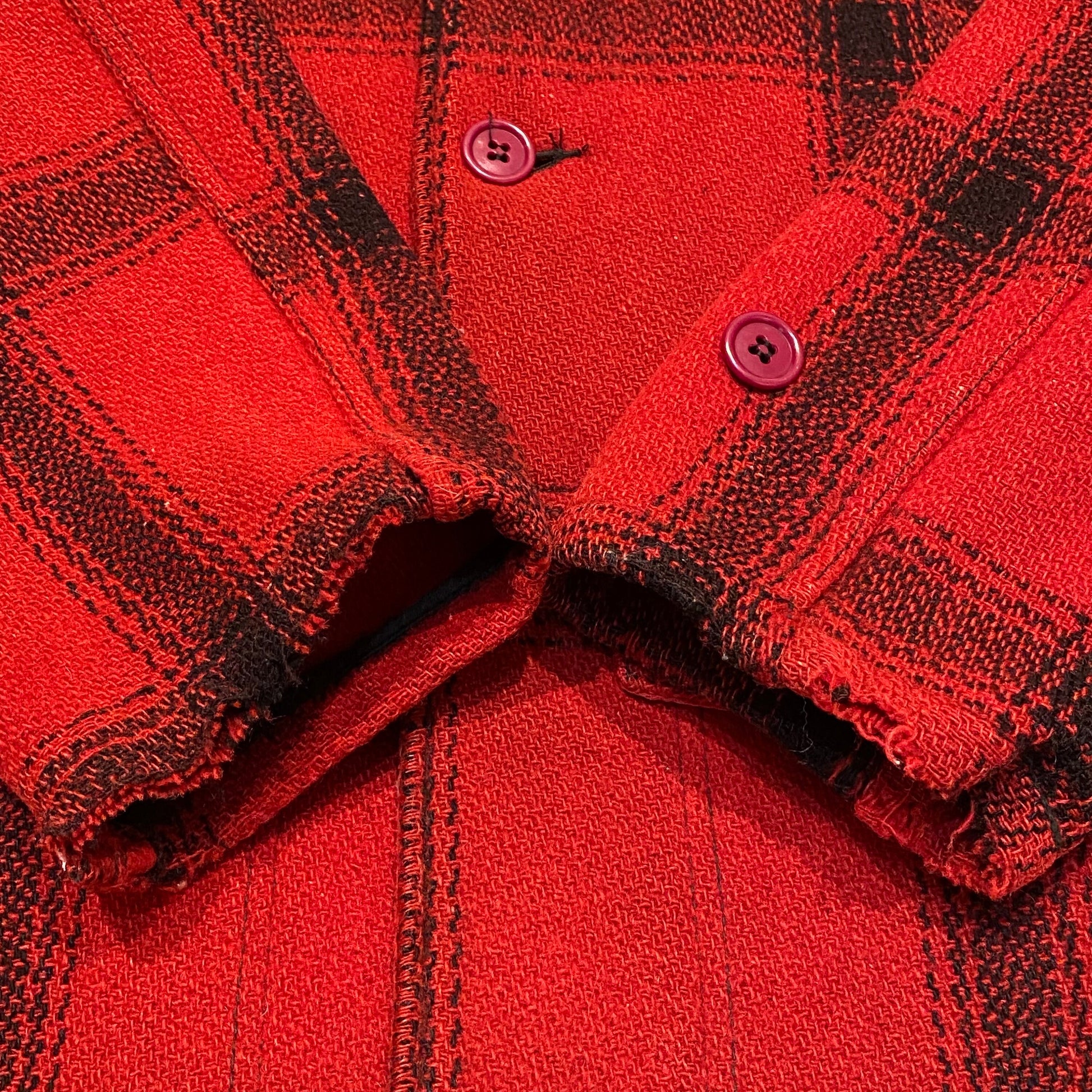 1950s/1960s JC Higgins Red Plaid Wool Hunting Jacket Size M/L