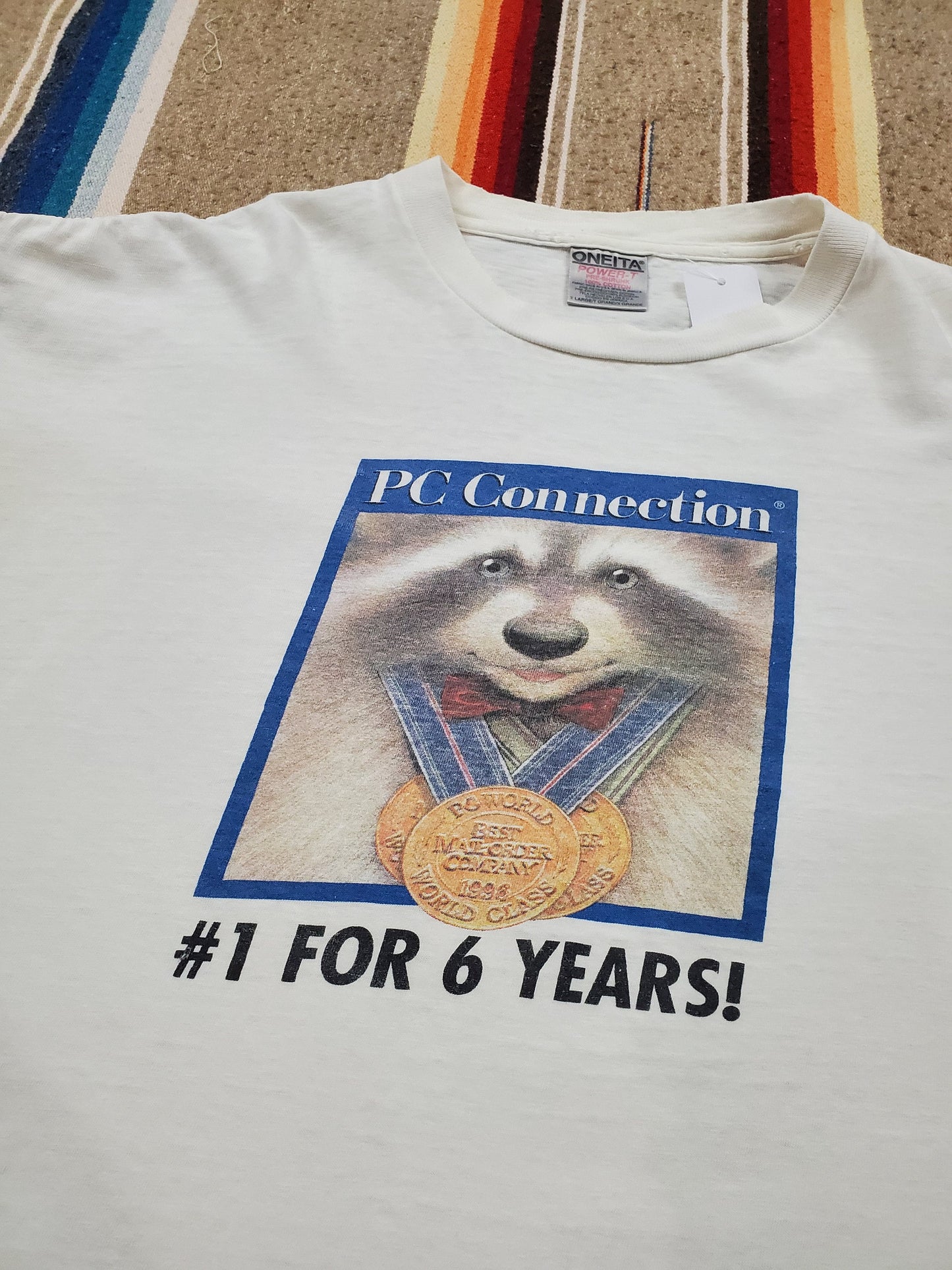 1990s 1996 PC Connection Raccoon T-Shirt Size XL