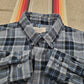 2010s Boston Traders Button Down Grey Plaid Flannel Shirt Size L