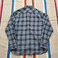 2010s Boston Traders Button Down Grey Plaid Flannel Shirt Size L