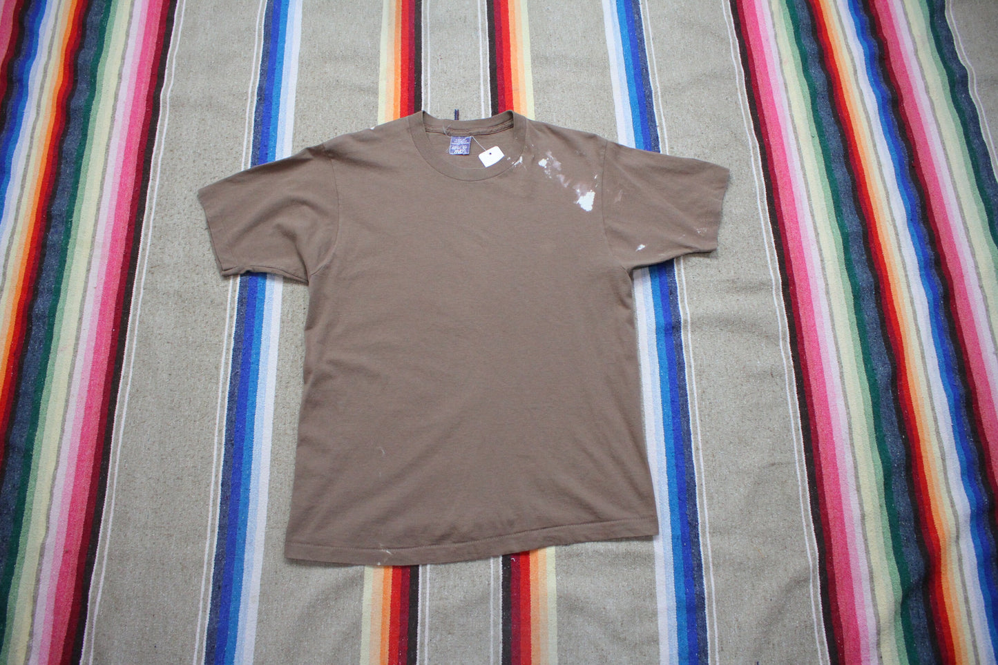1980s DPSC by BVD Blank Military Brown T-Shirt Made in USA Size M