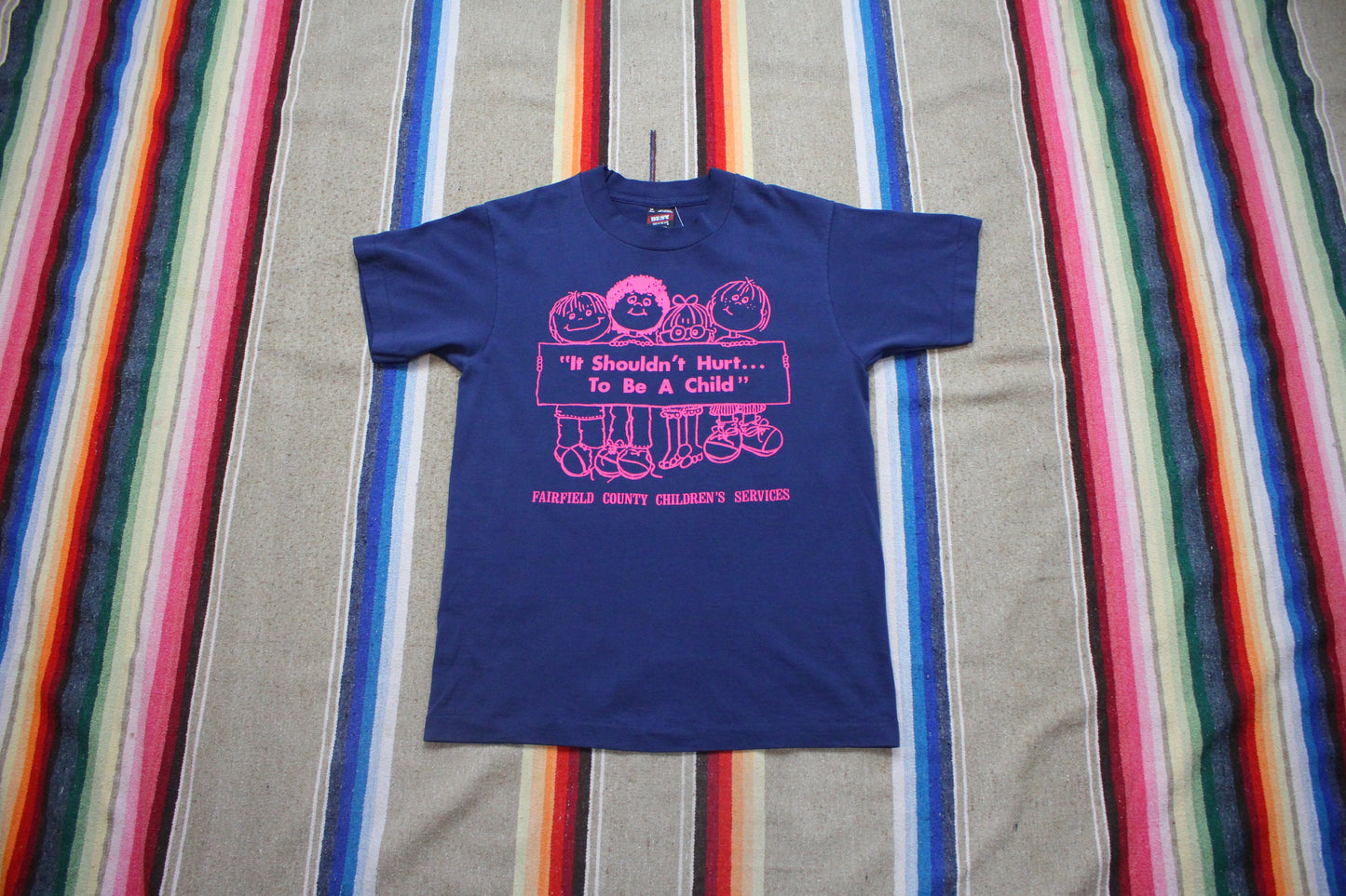 1990s Fruit of the Loom Fairfield County Children's Services It Shouldn't Hurt to Be a Child T-Shirt Made in USA Size S