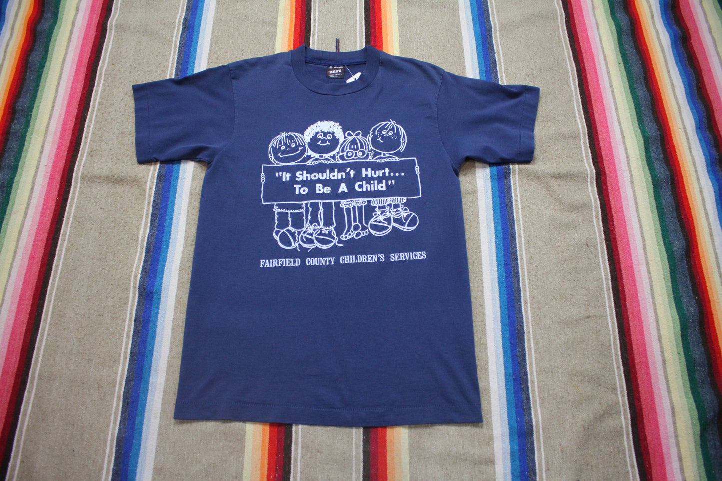 1990s Fruit of the Loom Fairfield County Children's Services It Shouldn't Hurt to Be a Child T-Shirt Made in USA Size S