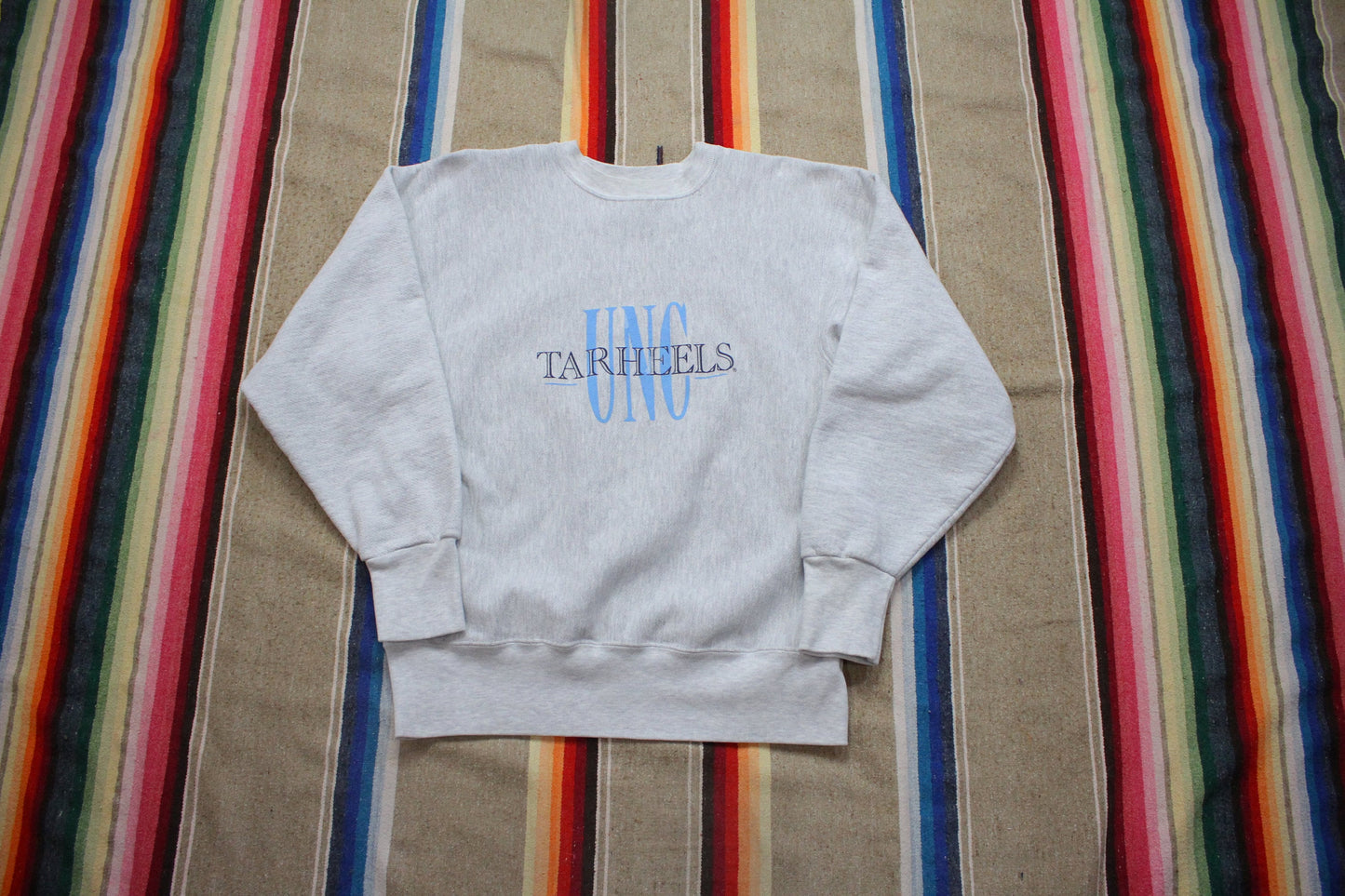 1980s/1990s Rugged Sweats UNC University of North Carolina Tar Heels Reverse Weave Style Sweatshirt Made in USA Size L