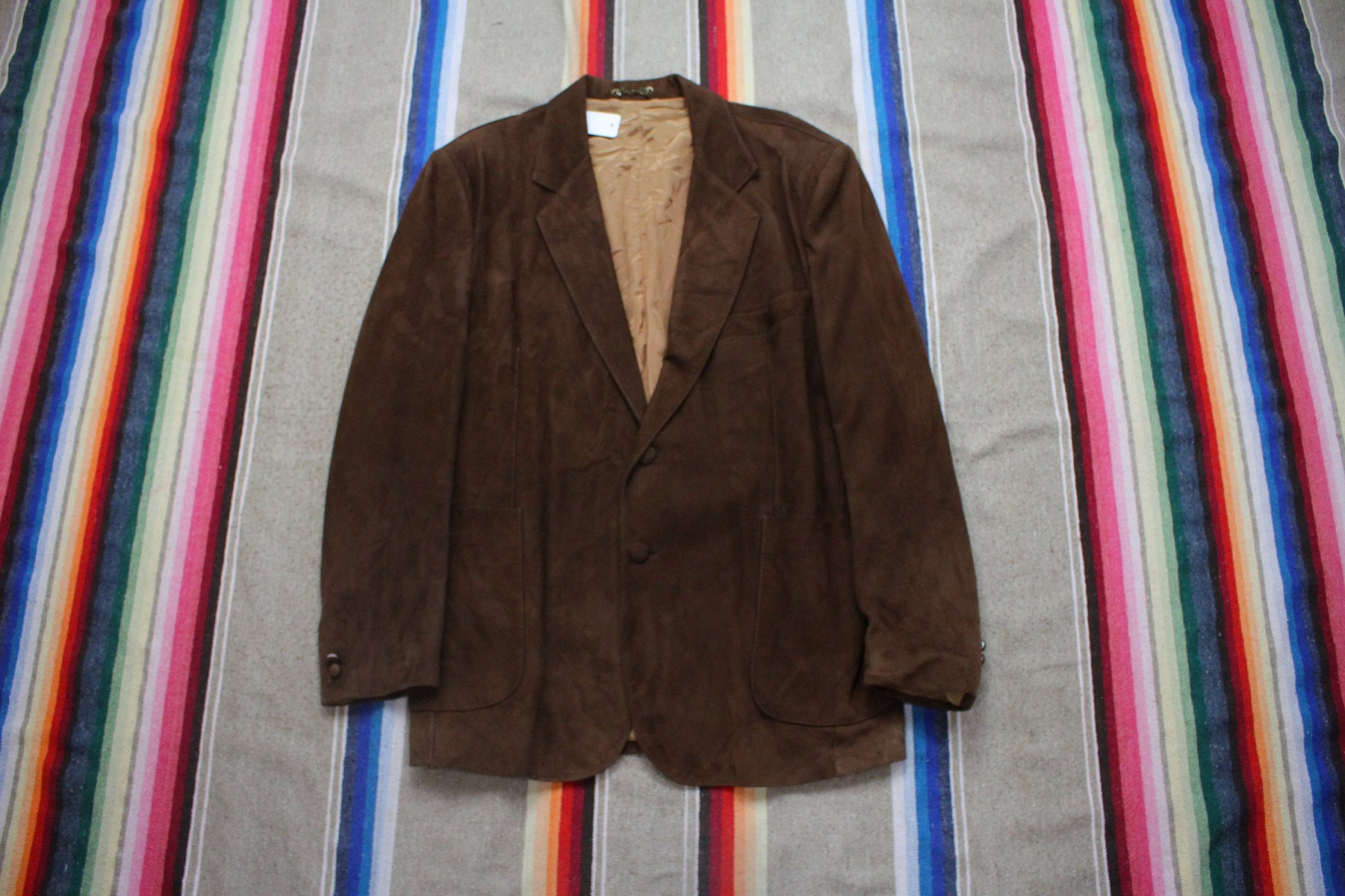 1970s Brown Suede Blazer Jacket Size M/L