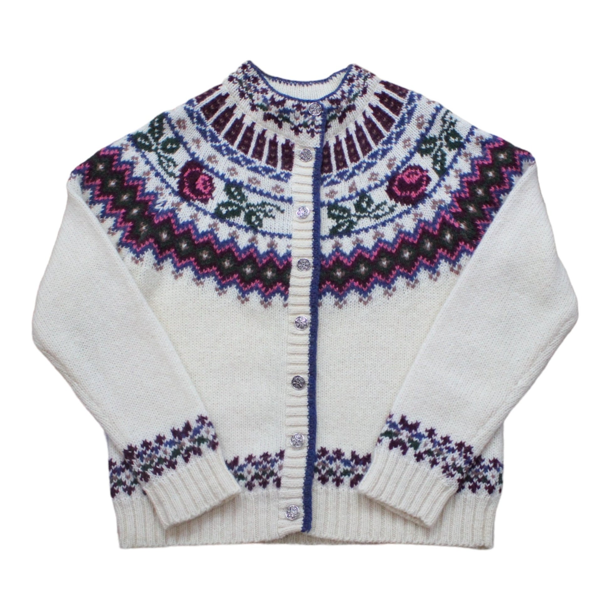 1990s Woolrich Woman Mohair Wool Blend Knit Cardigan Sweater Women's Size L/XL