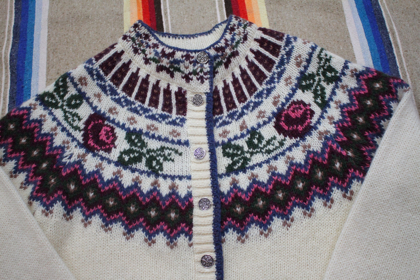 1990s Woolrich Woman Mohair Wool Blend Knit Cardigan Sweater Women's Size L/XL
