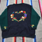 1990s 1996 Eagle's Eye Womens Thanksgiving Cornucopia Knit Cardigan Sweater Acorn Buttons Size XL/XXL
