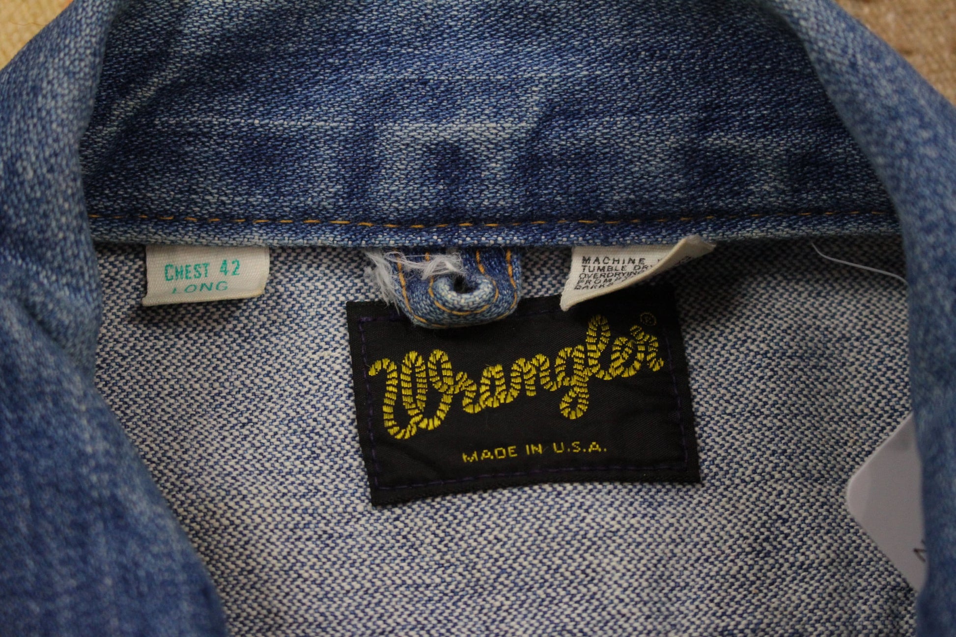 1970s Wrangler Denim Jacket with Studded Detailing Made in USA Size S/M