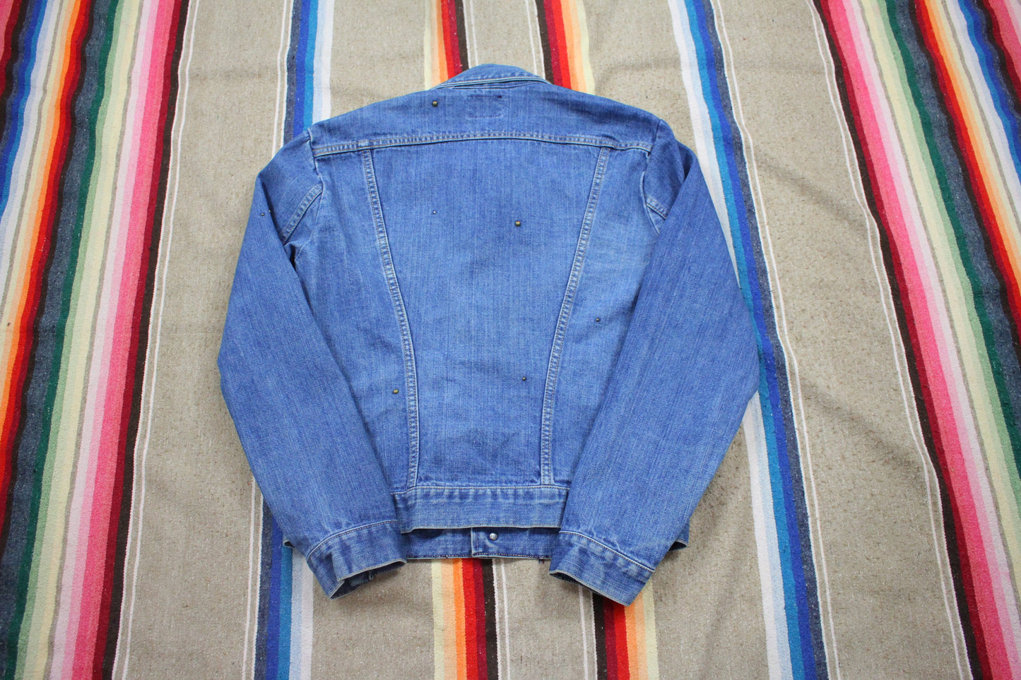 1970s Wrangler Denim Jacket with Studded Detailing Made in USA Size S/M