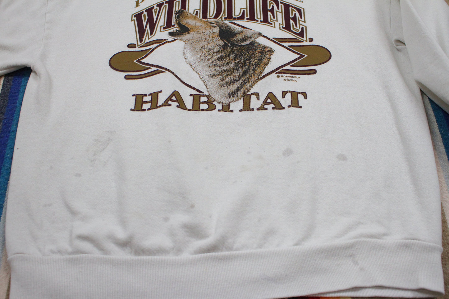 1990s Preserve Wildlife Habitat Wolf Sweatshit Size L