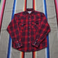 1990s/2000s Kilimanjaro Red Western Flannel Snaps Shirt Size M/L