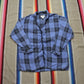 1990s Whispers Blue Plaid Sleep Shirt Size L