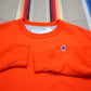 2000s/2010s Champion Orange Embroidered Logo Sweatshirt Size L/XL