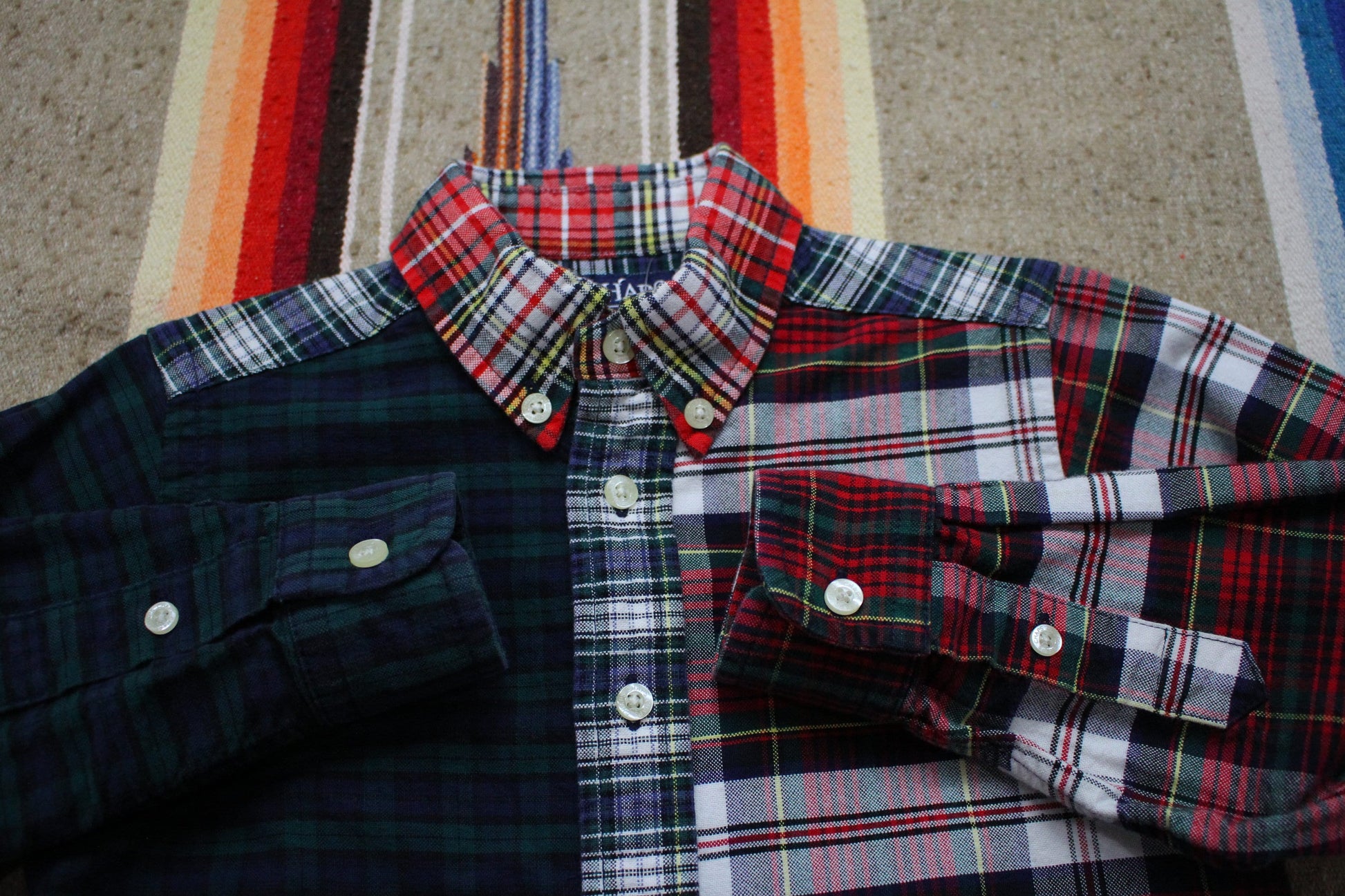 1990s/2000s Chaps Ralph Lauren Plaid Button Down Kid's Shirt