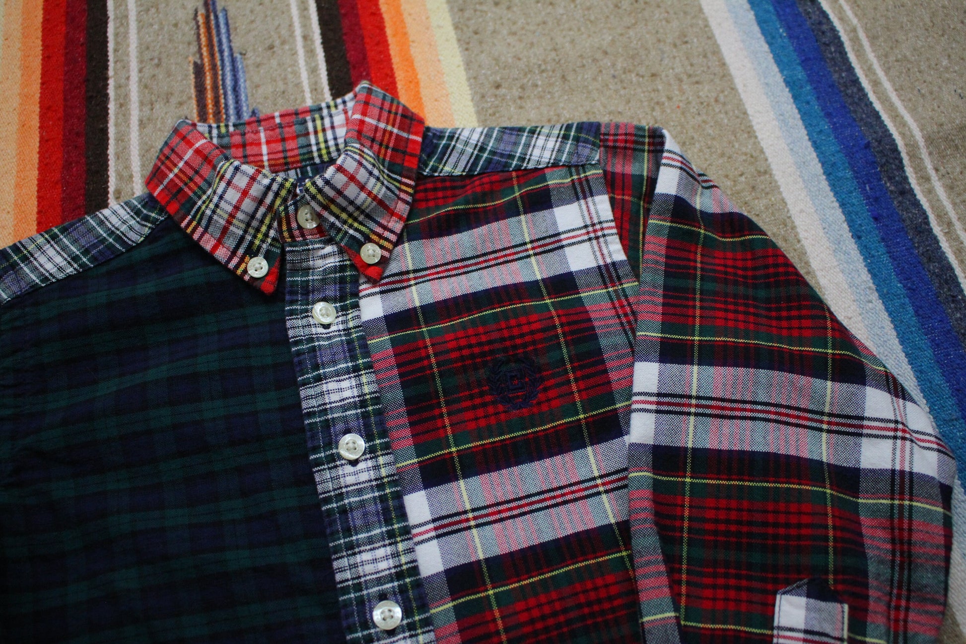 1990s/2000s Chaps Ralph Lauren Plaid Button Down Kid's Shirt