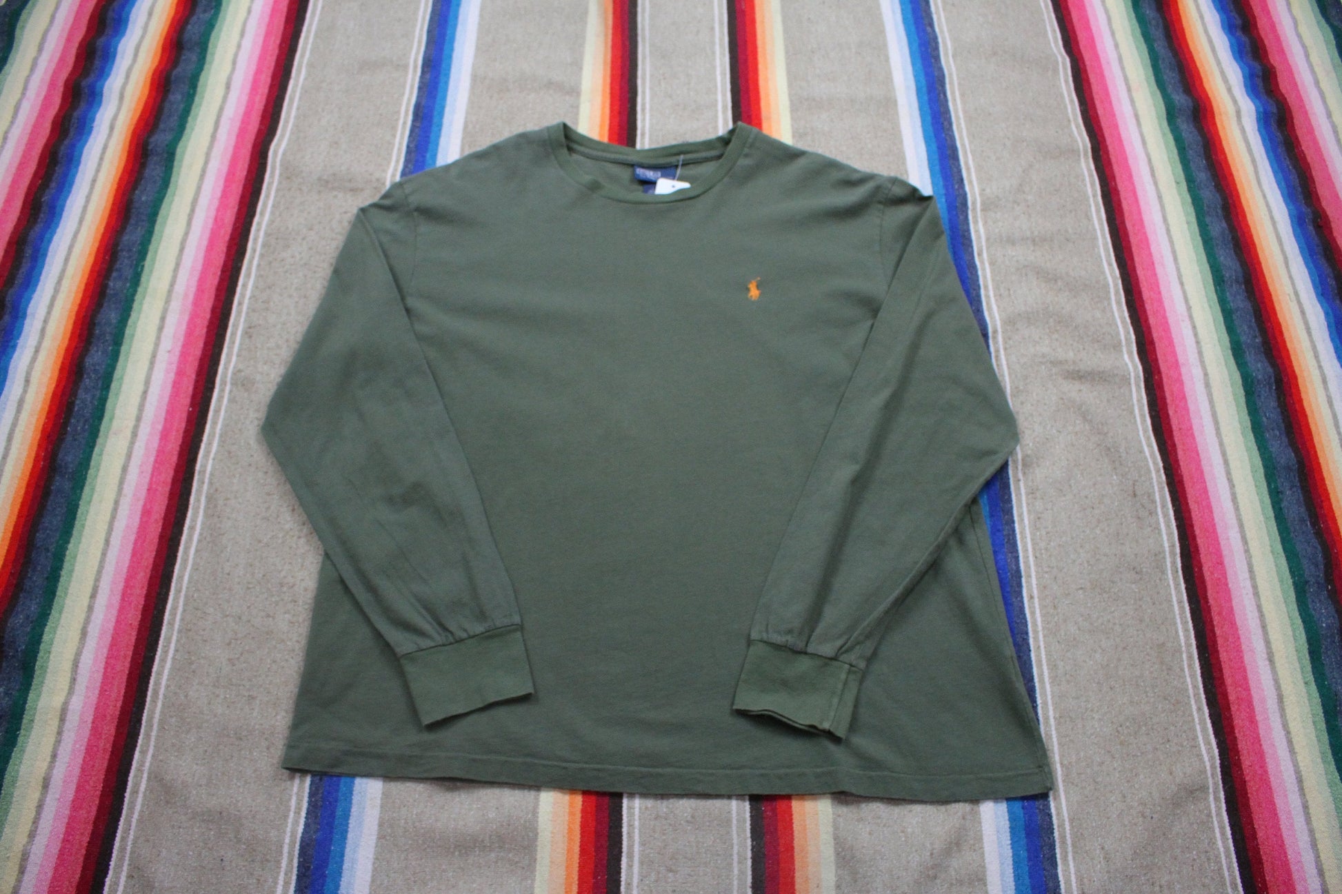 2000s Polo Ralph Lauren Olive Green Longsleeve T-Shirt Size XL