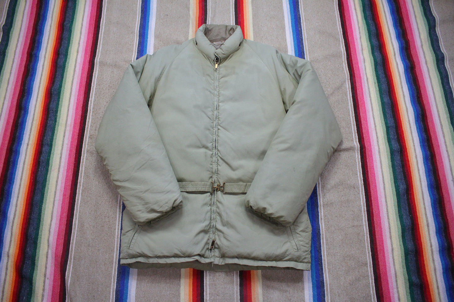 1960s Alp Sport Boulder Colorado Belted Down Jacket Made in USA Size L/XL