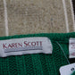 1980s/1990s Karen Scott Green Acrylic Cable Knit Sweater Size M/L