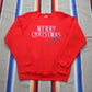 1980s 1987 Fruit of the Loom Merry Christmass Y'all Raglan Sweatshirt Made in USA Size L