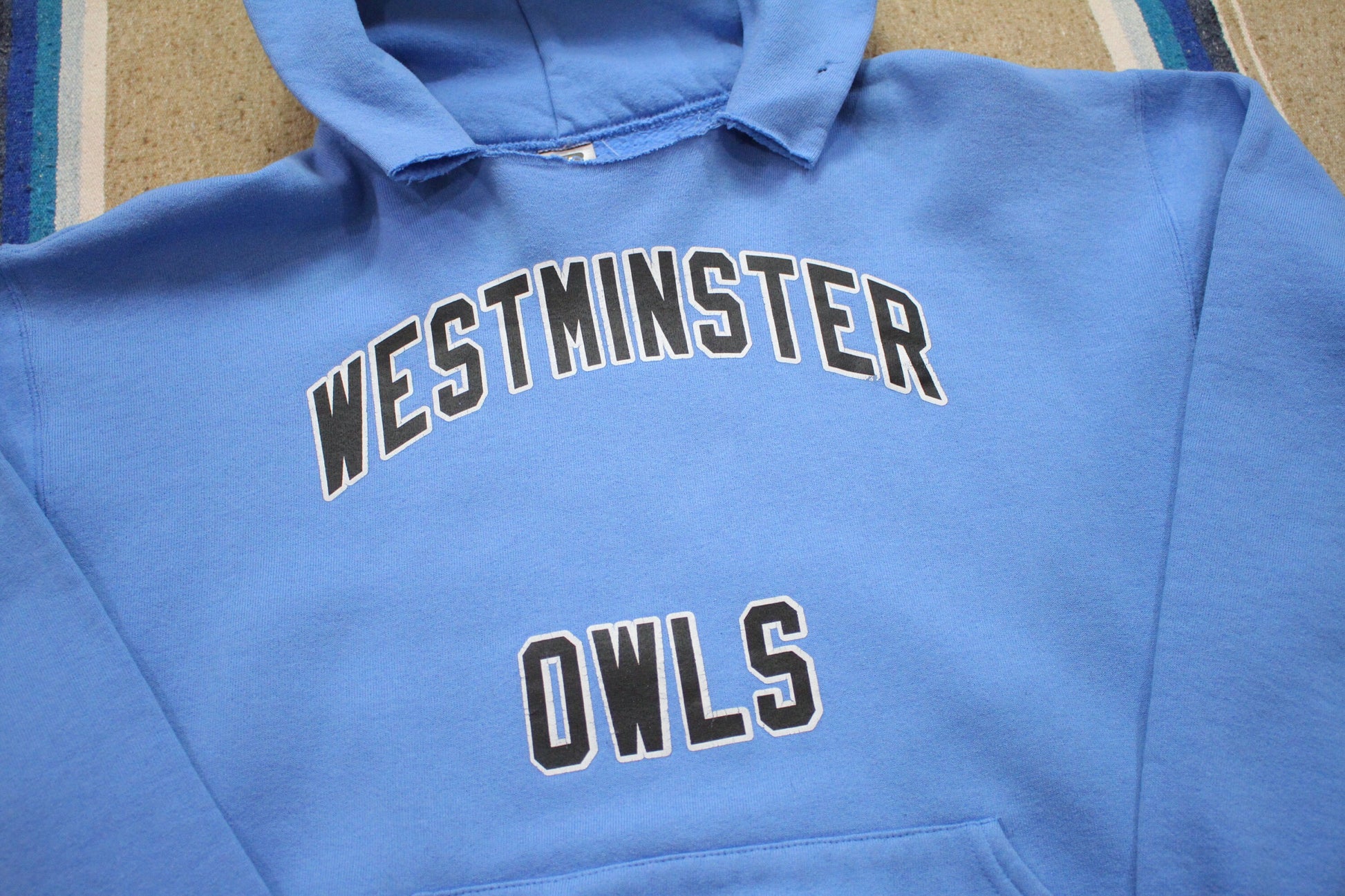 2000s Russell Athletic Westminster Owls Hoodie Sweatshirt Size M