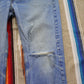 1980s Levi's Distressed 505 Blue Denim Jeans Made in Canada Size 33x29