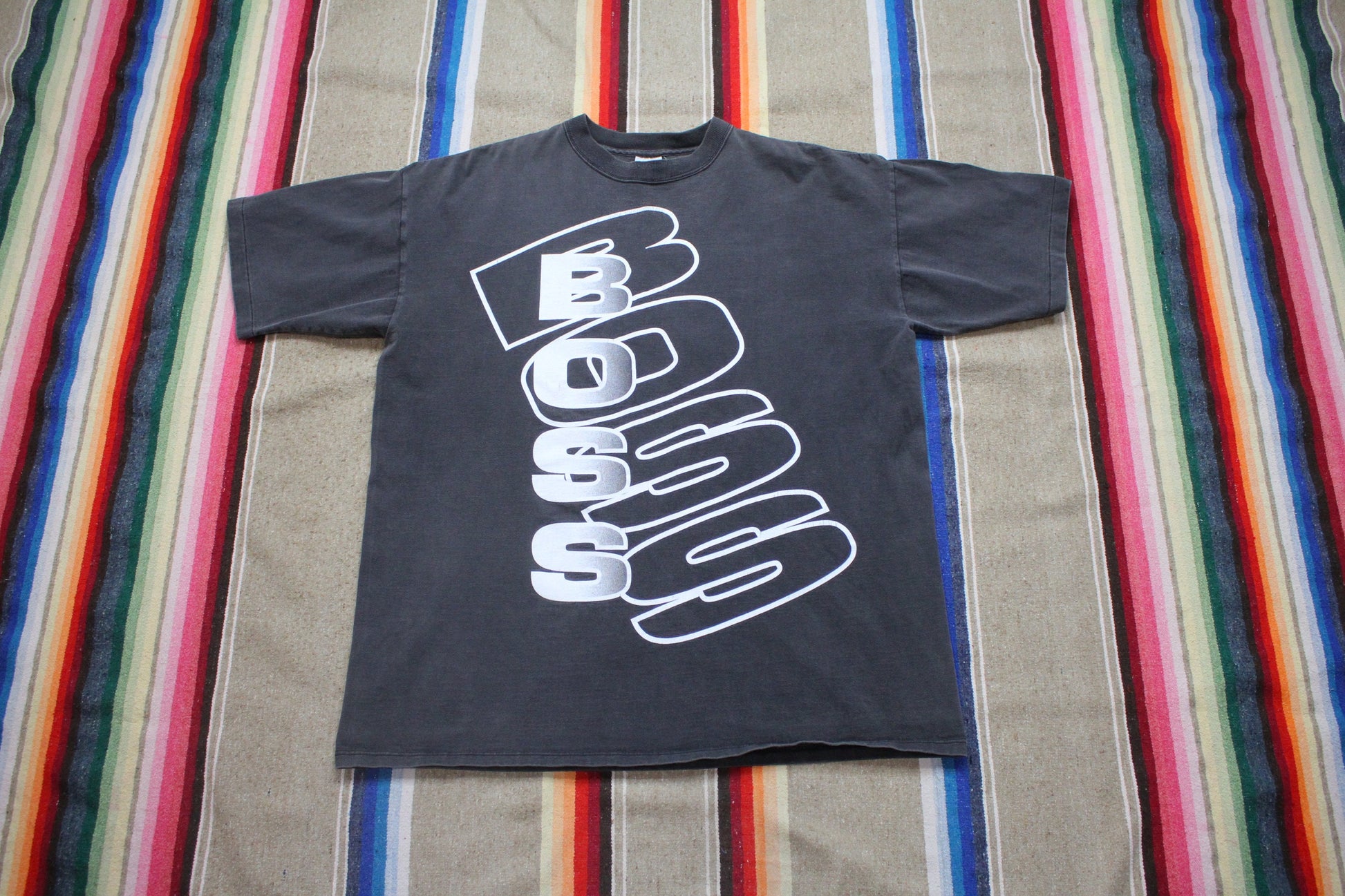 1990s Hugo Boss Big Logo Boss Spellout T-Shirt Made in USA Size XL