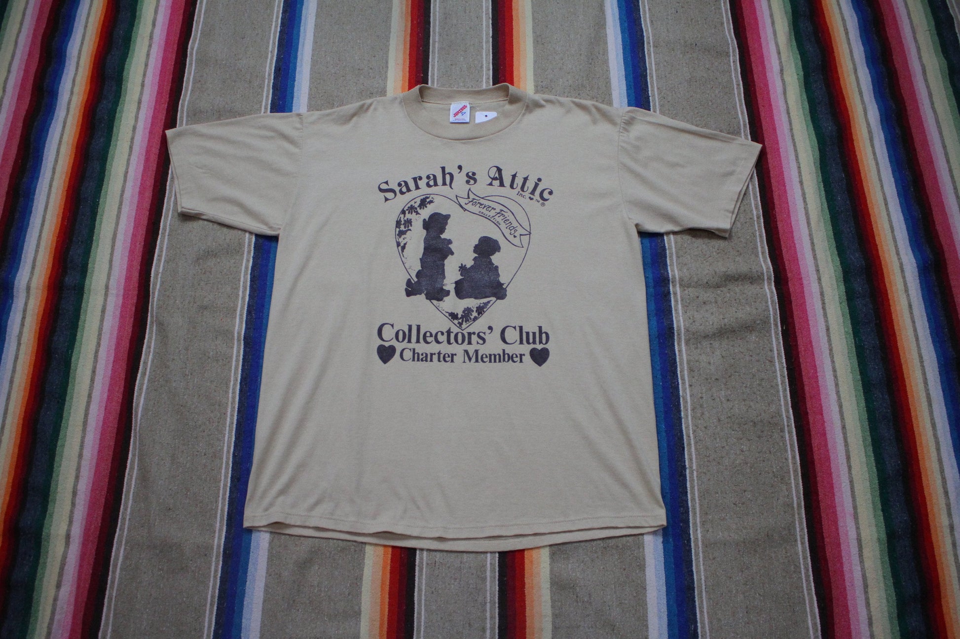 1990s Jerzees Sarah's Attic Collectors' Club Charter Member Forever Friends T-Shirt Made in USA Size L