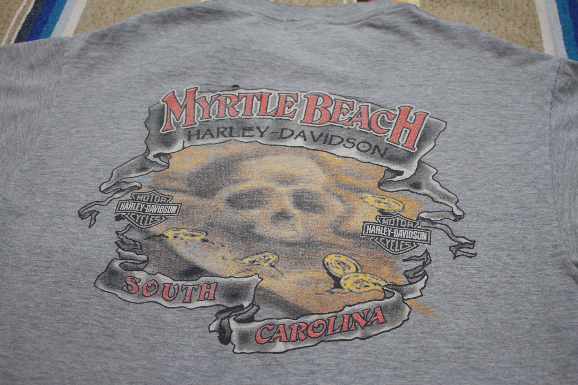 1990s/2000s Harley-Davidson Bar Shield Myrtle Beach South Carolina Motorcycle T-Shirt Size L