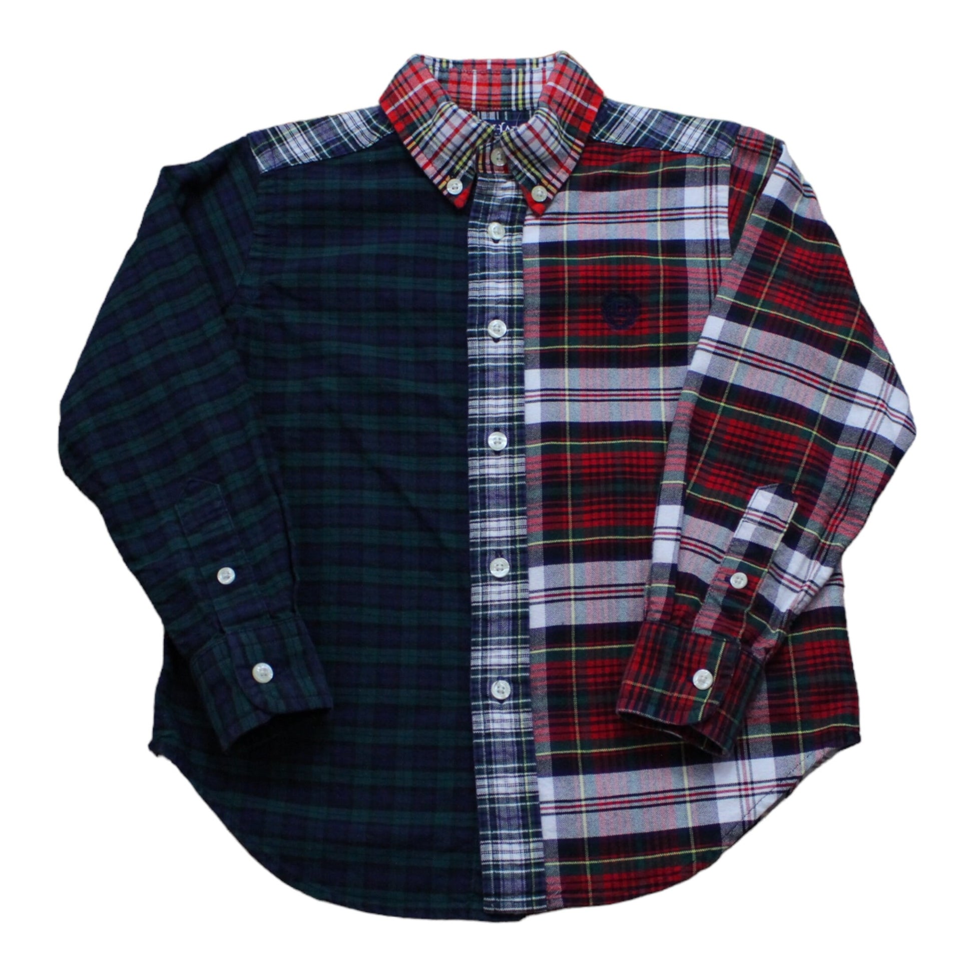 1990s/2000s Chaps Ralph Lauren Plaid Button Down Kid's Shirt
