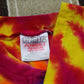 1990s Oneita Power-T Tie Dye Henley T-Shirt Made in USA Size M