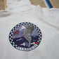 1980s Tultex VA-55 Warhorses Raglan Hoodie Sweatshirt Made in USA Size M/L