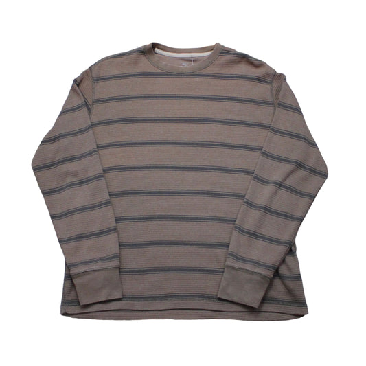 2000s/2010s Faded Glory Striped Thermal Long Sleeve T-Shirt Size L