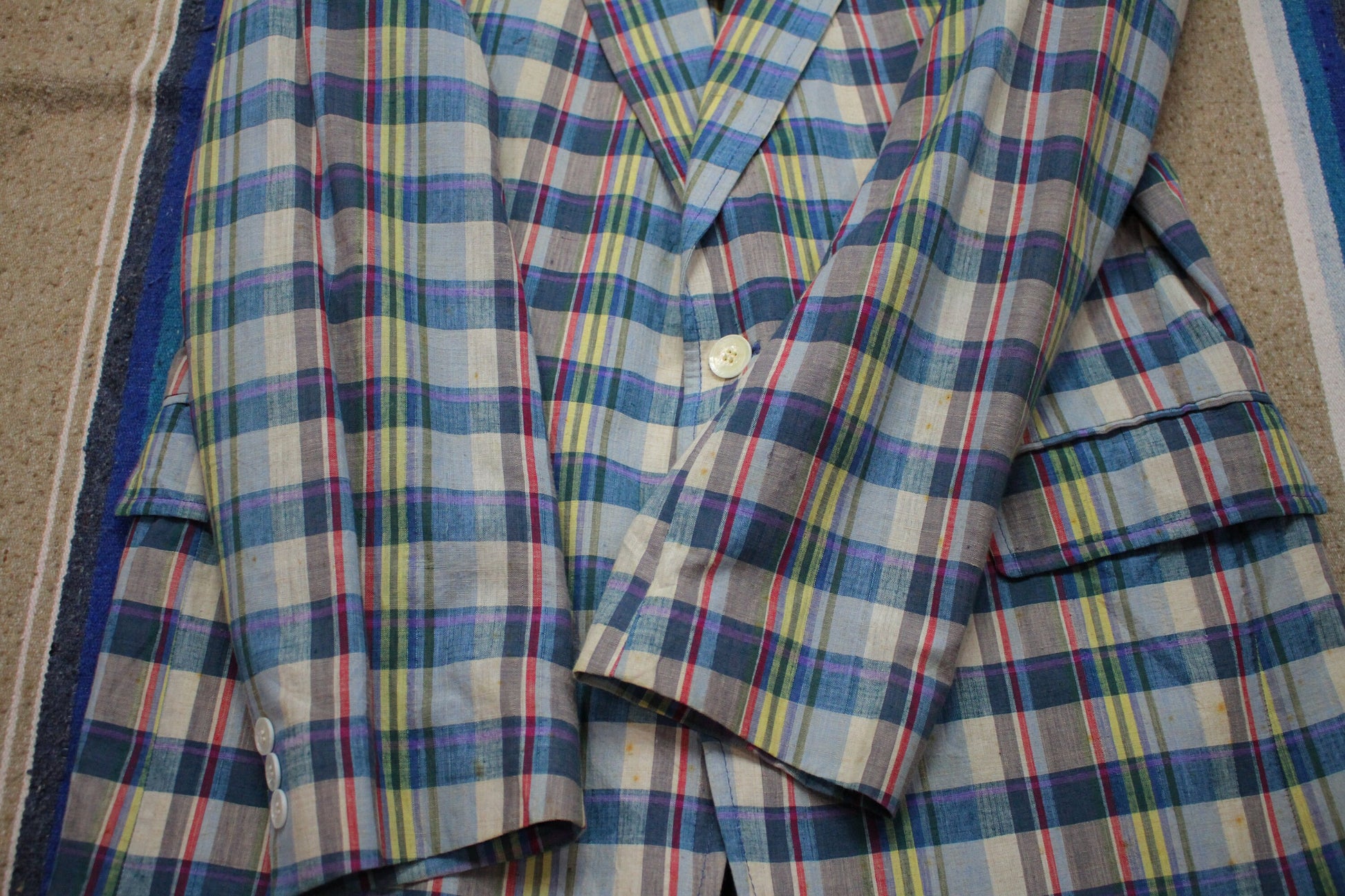 1980s/1990s Brookford Classic Plaid Blazer Jacket Size L